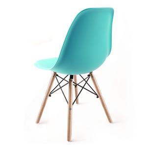 Modern style wood leg stackable plastic chair