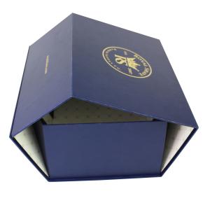 Blue foldable Rigid Cosmetic Box For Beautiful Makeup Packaging