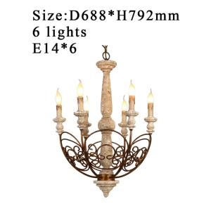 Loft chandelier antique lighting suspension lustre wooden art deco Wooden