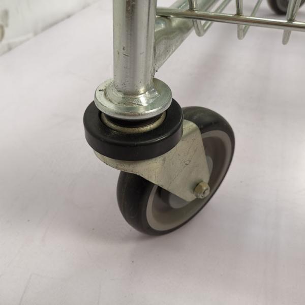 Large Capacity 210L Chain Grocery Wire Shopping Trolley American Style Zinc Powder Coating