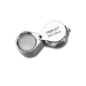 10X Magnification Triplet Jewelry loupe with chromium plating outer casing