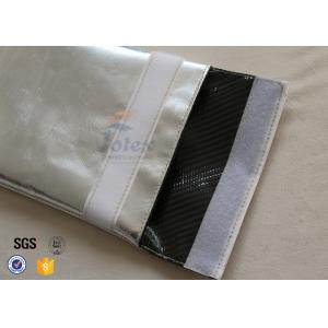 Silver Outside Fireproof Bag Pouch Non Irritating Fiberglass 1000℉ 17x27cm
