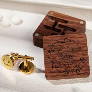Initials Engraved Wedding Present Engraved Cufflinks For Groomsmen