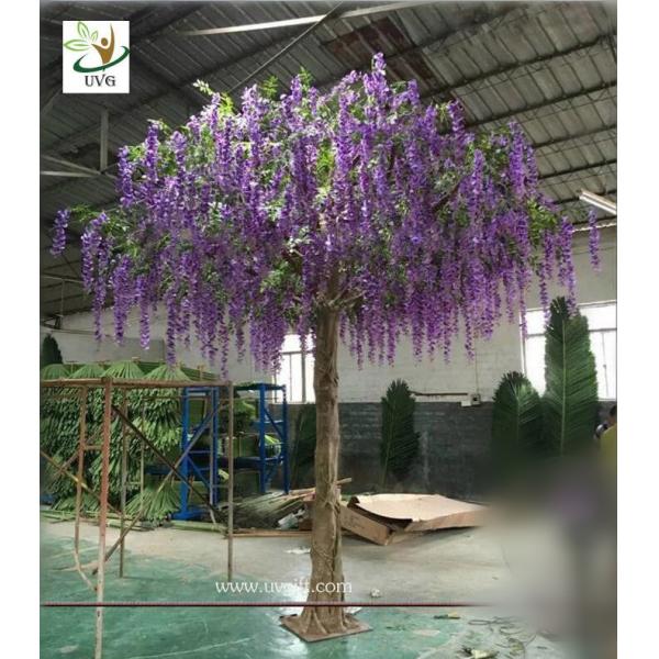 UVG latest 17ft tall purple silk wisteria blossoms artificial flower trees for wedding stage decoration WIS018