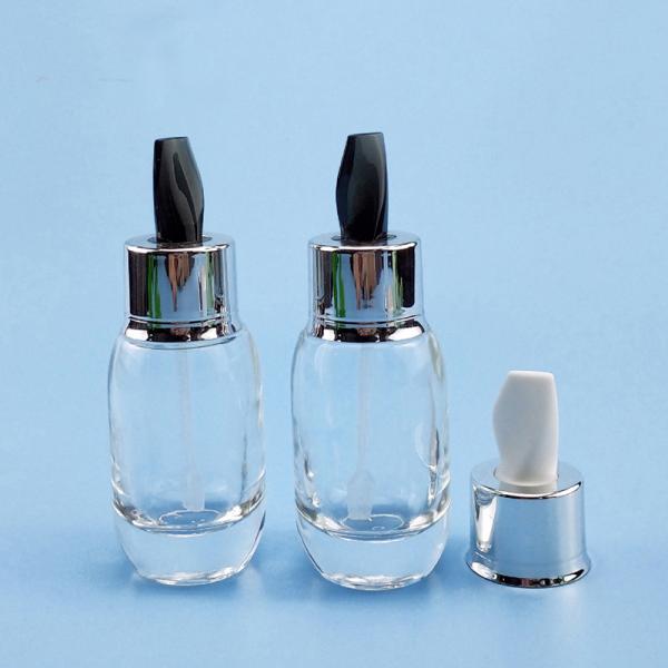 Skin Care Serum Cream Bottles 15ml 30ml 50ml Clear Green Glass Designs with Stirring Stick Customizable