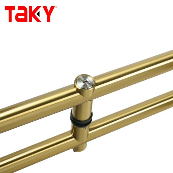 Luxury H Type Stainless Steel Entrance Frameless Door Handles Lockable Glass Door Handle