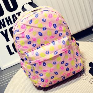 Quality pink lips canvas backpack messenger bags wholesale купить рюкзак mochilas por mayor for sale