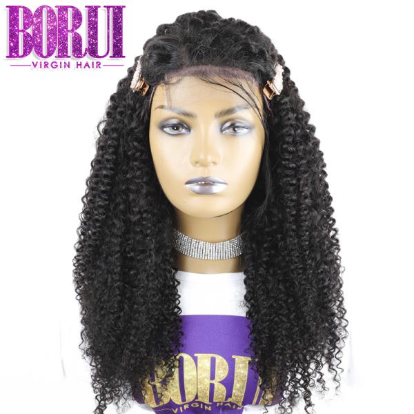 Brazilian Unprocessed Human Hair 4 by 4 Kinky Curly Closure Wigs For Black Women