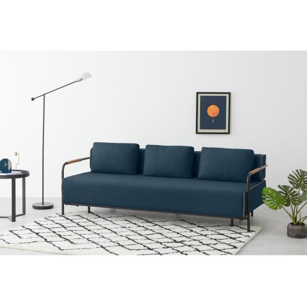 High Density Foam Upholstery Hotel Nestor Sofa Bed Extend Space 3 Seat