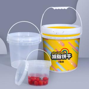 ISO9001SGS Certified 1L Clear Plastic Bucket for Yogurt Packaging Heat Transfer Printed