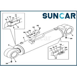 Self-detaching Counterweight LZ00463 Cylinder Seal Repair Kit Fits Case CX800