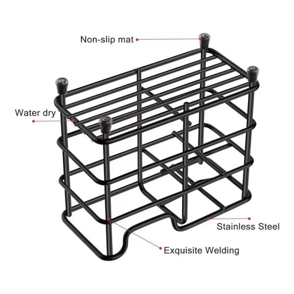 Small 5 Slots Stainless Steel Exquisite Welding Bathroom Accessories Organizer Toothbrush Holder for Small Spaces