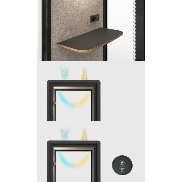 Office Privacy Pod with Ventilation & LED Lighting