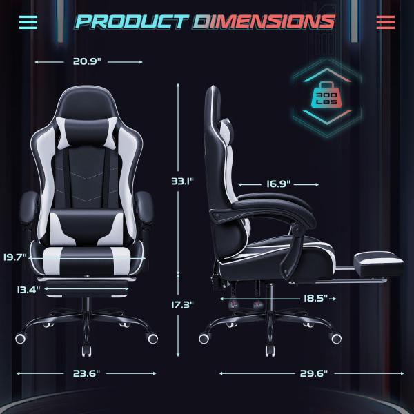 Modern Design ALINUNU Gaming Chair with Massage Lumbar Support and 360 Swivel Seat