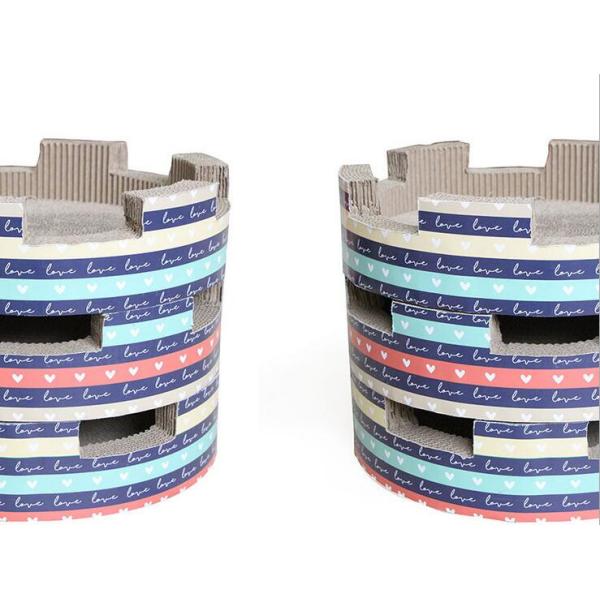 Environmental Safe Cat Scratch Tower Corrugated Cardboard Protect Furnitures