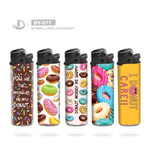 Solid Color Refillable Flint Gas Lighter with En13869 Certification 8.07*2.26*1