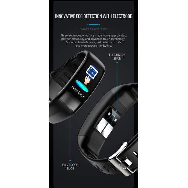 ECG PPG Pedometer HR Monitor Smart Band Fitness Tracker Watch With Blood Pressure