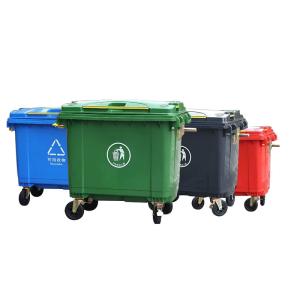 Quality Wholesale 1100 Litre Garbage Container Waste Bins Plastic Trash Dustbins for sale