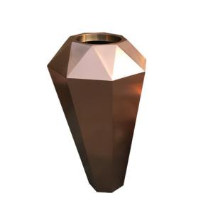 Irregular Metal Flower Pots SS304 Rose Gold Planter Vertical