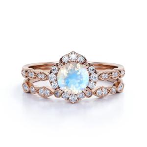 Glamour Hot Fashion Natural Rainbow Moonstone Women 925 Sterling Silver Jewelry