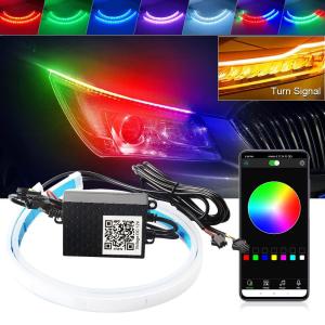 APP Control DRL LED Day Time Running Light Universal Neon Waterproof Switchback