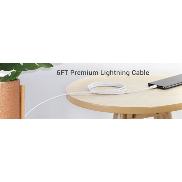 TPE Lightning IPhone Charger Cable 2.4A , 6FT Lightning To USB Cable For IPhone 12 11 Pro Max Xs