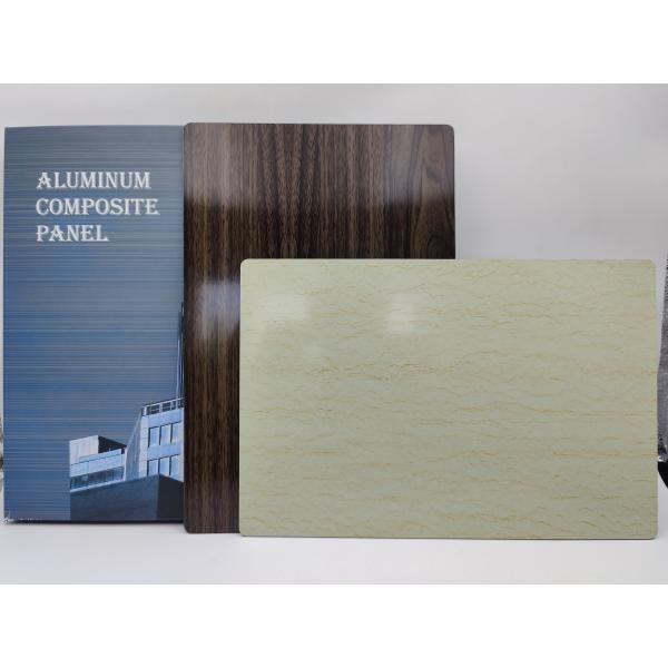 Exterior ACP Sheet 2.0mm Thickness PVC Film Coated Wood Grain Style For Column