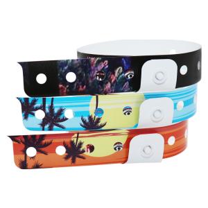 full logo custom waterproof disposable Plastic wristbands For Events