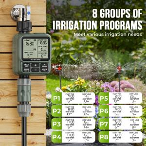 Garden Smart Irrigation Timer 8-Zone Programmable with LCD