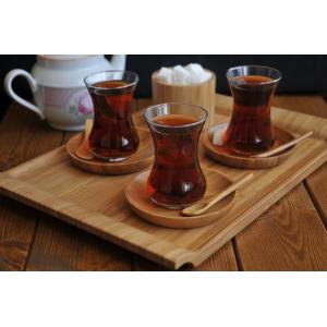 modern wood serving tray with unique handle