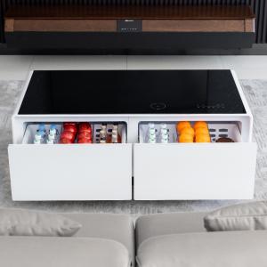 Adjustable Height Modern Metal Coffee Table with Smart Touch Screen and Built-in