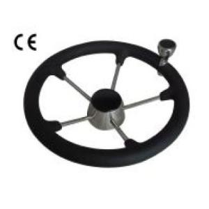 China STAINLESS STEEL STEERING WHEEL W/PU FOAM & KNOB on sale