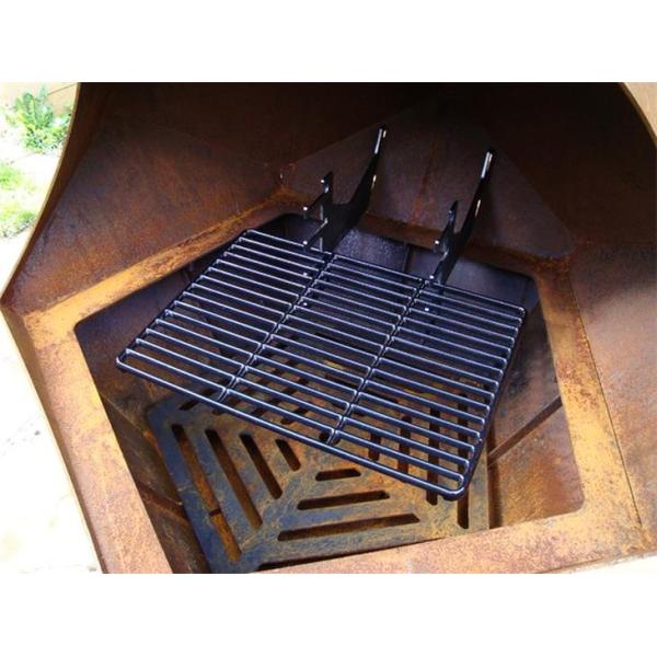 Decahedron Rustic Copming Corten Steel Outdoor Fire Pit And Barbecue Grill