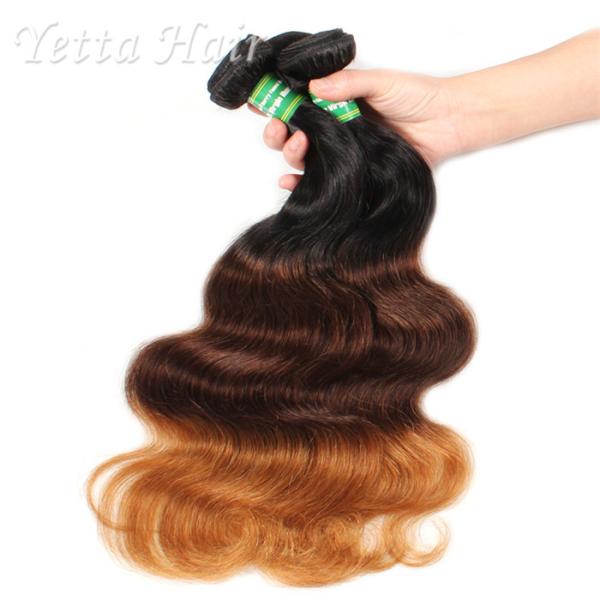 Three Tone Natural European Remy Hair Extensions Double Drawn Weft