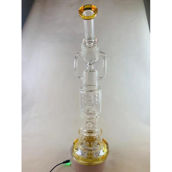 Buy 16 Inches Straight Heavy Glass Water Pipes 7mm Thickness at wholesale prices