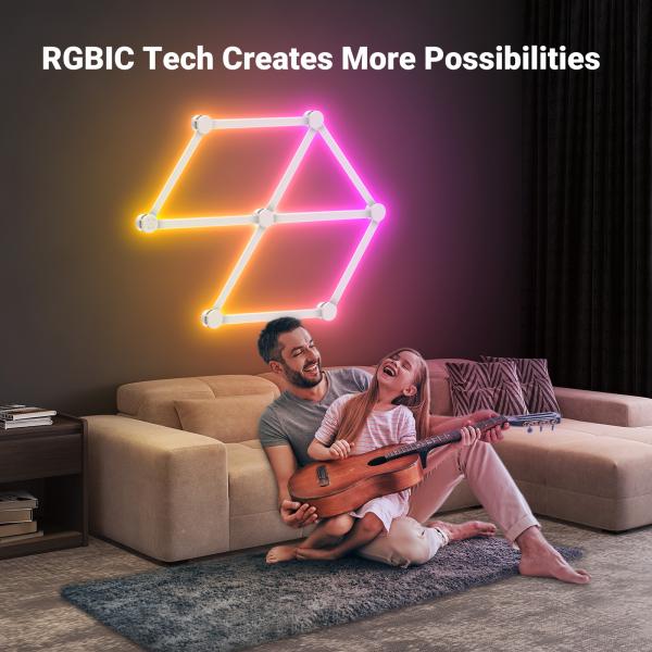 Smart Home Creative Decor Lights With Music Sync Wi-Fi LED Wall Lights For Gaming Room, Living Room