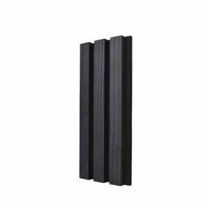 Black Color Acoustic Wood Slat Panels Polyester Fiber MDF For Hotel Decor