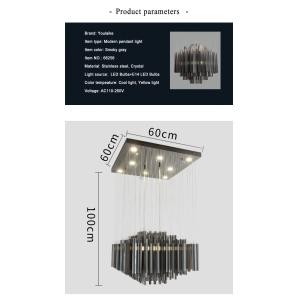 Modern Luxury Chandelier Smoky Gray Crystal Lamp Creative Indoor Hanging