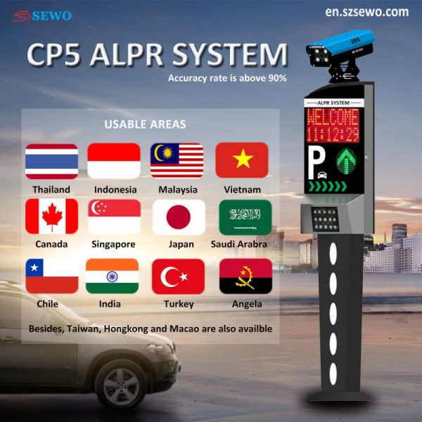 SEWO Smart Parking System with License Plate Recognition Technology High Accuracy Embedded Plate Recognition Algorithm