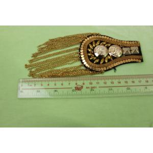 Metal Tassel Custom Design Embroidered Patches 95mm Width 3D Epaulettes