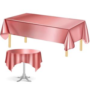 Pink Not Fade Waterproof Dining Printed Tablecloth Customized Size