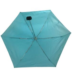 5 Fold Manual Open pongee Small Pocket Umbrella with fiberglass ribs