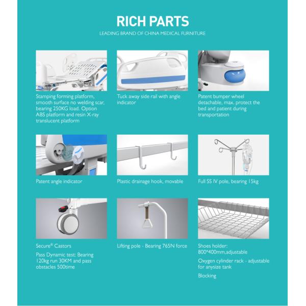 China Products Economic Icu Hospital Bed With Headboard And Guard Rails