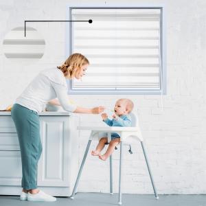 Zebra Blind Fabric Dual Layer Sheer & Blackout 100% Polyester for Day and Night