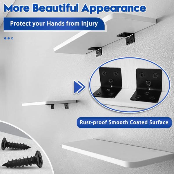 Metal Steel Bracket Standard 90 Degree L Shaped Corner Brace for Wood Cabinets Shelves