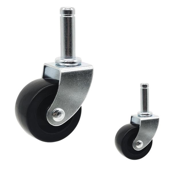 Buy Black Wheel Plug In Stem Plastic Shopping Food Cart Casters 2 Inch at wholesale prices