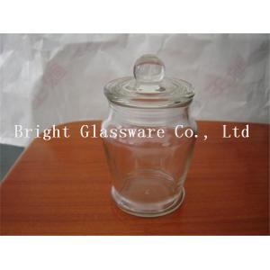Shaped glass candle jar with lid