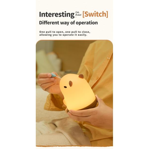 Creative Room Decoration LED Snottybara Night Light USB Rechargeable Cartoon Animal Nursery Silicone Lamp