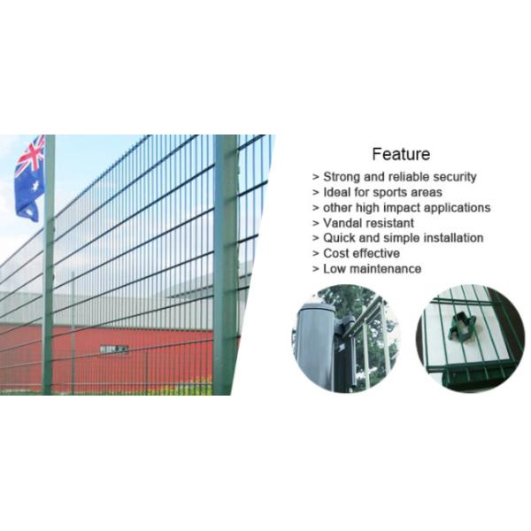 Green Pvc Coated 868 Double Loop Fencing 50x200mm In Sport Field