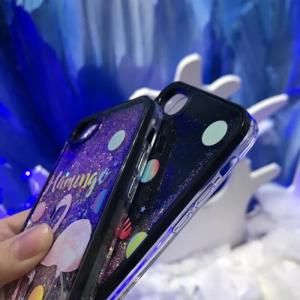 Hard PC Korea Style Flamingo Candy Cans Point Glitter Quicksand Black Cell Phone